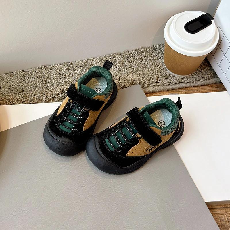 Kids Shoes Color Matching Cool Korean Wind Girls Sneakers Children Sport Shoes for Boys Student Hiking Shoes Running H09015
