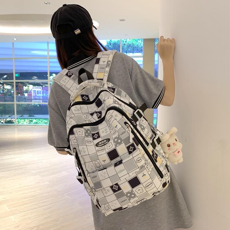 Школьная сумка женская корейская версия нового рюкзака большой емкости с мультяшным принтом для старшеклассников студентов колледжа свежая сумка через плечо