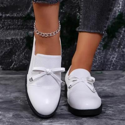 Мода 2024 года, новые модные однотонные женские туфли с круглым носком, удобные и универсальные женские верхние ботинки для рабочего места без застежек