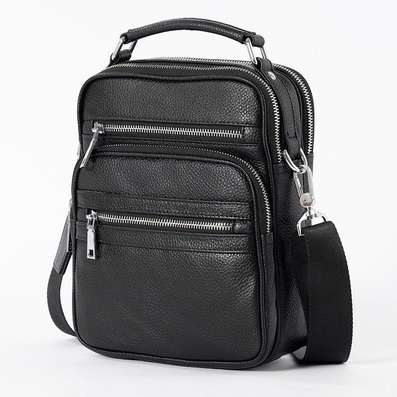 Genuine Leather Men's Crossbody Bag Large Capacity Business Casual Men's Stylish Multi-functional Outdoor Shoulder Bag