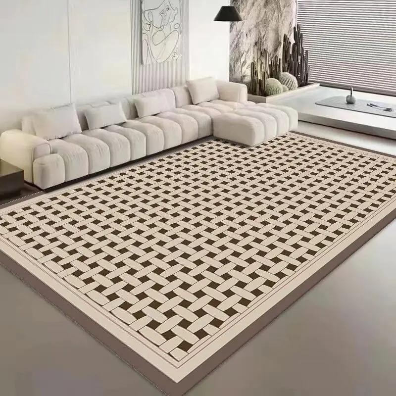 Современный Классический Ковер в Клетку Украшение для Дома Гостиная Большая Площадь Ковер для Спальни Нескользящий Пушистый Мягкий Коврик Коврик для Ванной Комнаты