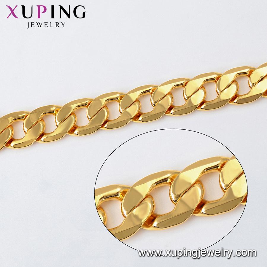 45659 Xuping Горячая Распродажа 24k Золото Простой Дизайн Ювелирные Изделия+большое Колье Цепочка Ювелирные Изделия+мужская Кубинская Цепочка