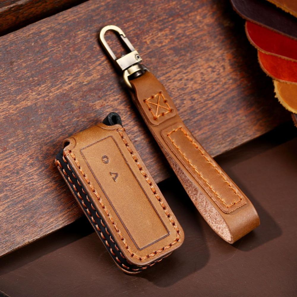 Handmade Car Key Cover for Volvo XC60 XC90 S90 Premium Leather Key Case Protector