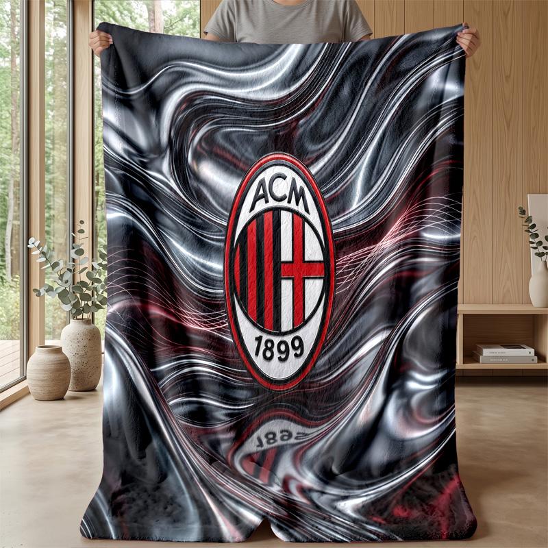 AC Milan Theme blanket Soft Flannel Blanket Plush Throw Blanket Cozy Sofa Bed Blanket for Home Decor