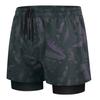 Men Swim Shorts Slim Fit Double Layers Quick Dry Conservative Swimming Elastic Waist Printed