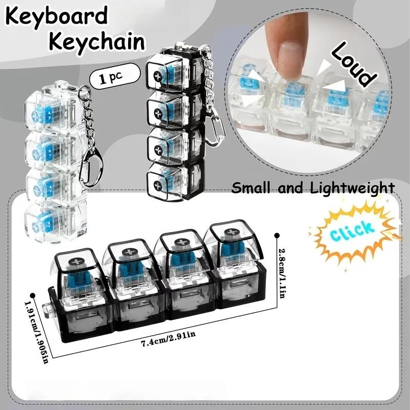Светящаяся LED Клавиатура Брелок Игрушки-антистресс Кликер Сенсорная игрушка Снятие стресса для Брелка Клавиатуры Гаджет-антистресс для Взрослых игрушка