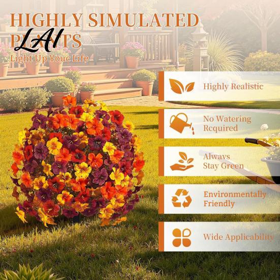 Decorative Faux Botanicals for Bedroom Artificial Fall Flowers Outdoors Fake Autumn Topiary Ball UV Resistant Mums with Ground Plants Home