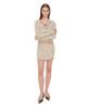 Too Much Tax Floral Motif Layered Skirt Beige