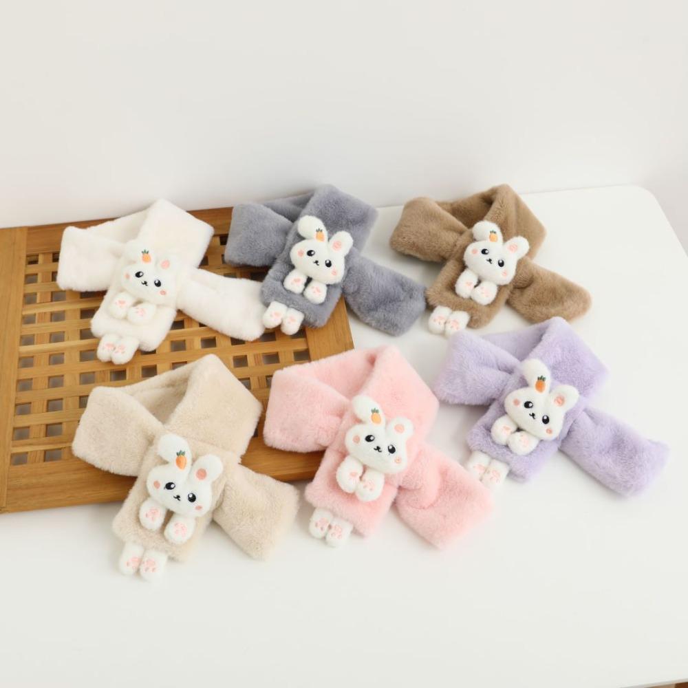 Thick Cartoon Faux Fur Scarf Warmth Scarves Wraps Cute Cold-Proof Collar  Boys Girls