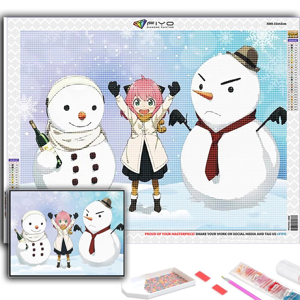 Popular 5D Diy Cross Stitch Anime Poster SPY FAMILY Painting Full Drill Cross-Stitch Crafts Kit Wall Sticker Home Decor