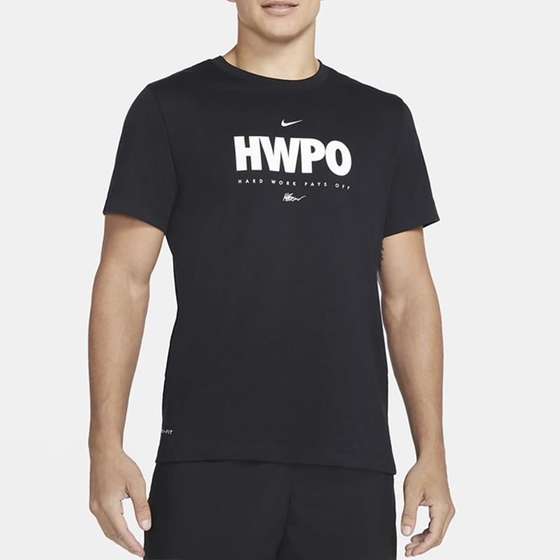 Nike Дышащая удобная футболка с коротким рукавом Dri-FIT HWPO для мужчин, топ, черный DA1594-010