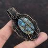 Copper Azurite Malachite Pendant Copper Wire Wrapped Gemstone Pendant Copper Jewelry Handmade Pendant Azurite Malachite Jewelry Gift For Him
