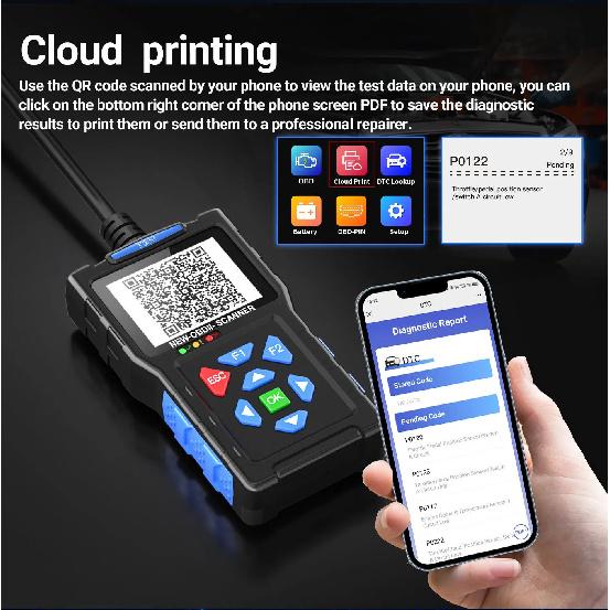 OBD2 Car Scanner Diagnostic Tool Check Engine Fault Code Reader Mode 6,Mode 8 & I/M 24-inch Screen Diagnostic Scanning Tool T300