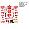 30Pcs/Set Valentine Day Photo Booth Props DIY Mustache Lips Glasses Paper Photo
