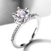 Luxury Round Zirconia Crystal Rings Women Wedding Engagement Bands Jewelry High Quality Timeless Styling Anniversary Ring
