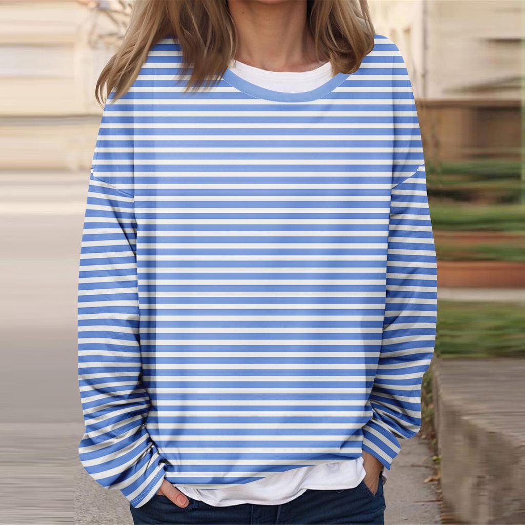 Женская повседневная модная винтажная печатная толстовка с длинным рукавом и круглым вырезом, многослойный пуловер