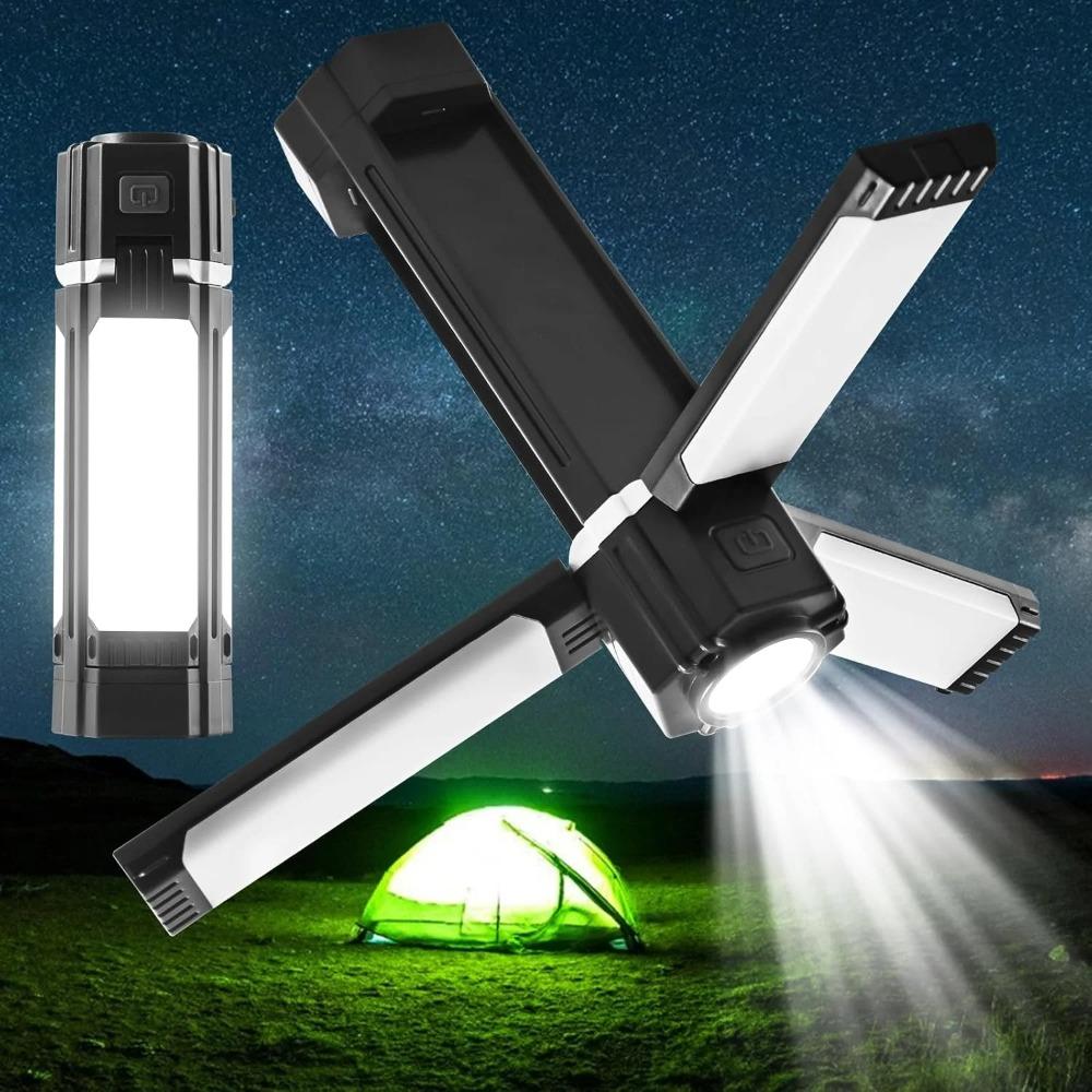 Rechargeable Camping Lantern Collapsible Waterproof Tent Light Power Bank Portable LED Flashlight for Hiking Fishing Floodlight
