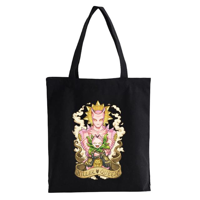Сумка для покупок японского аниме JoJo Bizarre Adventure, манга, многоразовые женские холщовые сумки-тоут с принтом, эко-сумка, сумки на плечо для покупок