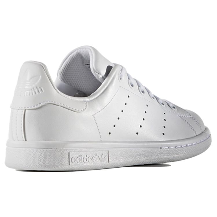 adidas Оригинальные STAN SMITH J Нескользящие Устойчивые к истиранию Низкие Детские Кеды для скейтбординга Белые Подростковые S76330