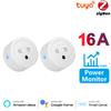 20a/16a Монитор мощности Tuya Zigbee Us EU Смарт-розетка Адаптер Беспроводной голосовой таймер Приложение для Google Home Alexa Tmall Genie