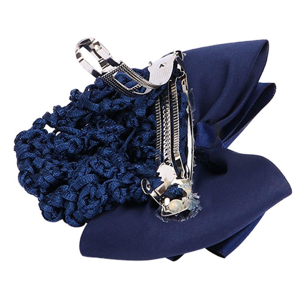 Fashion Bow Barrette Hair Clip Cover Lady Net Bun Snood Hair Accessories Hairpins Satin Bowknot