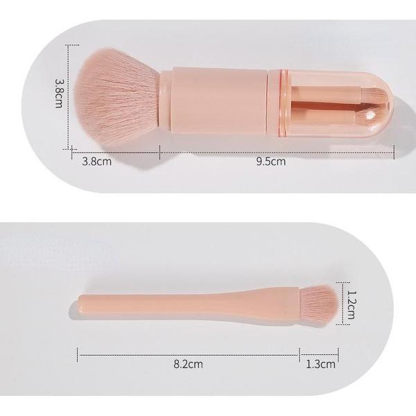 4 шт./компл., 4 в 1, телескопическая кисть для макияжа, портативный дорожный набор кистей для макияжа, тени для век, рассыпчатая пудра, мини-кисть для макияжа, инструменты для красоты