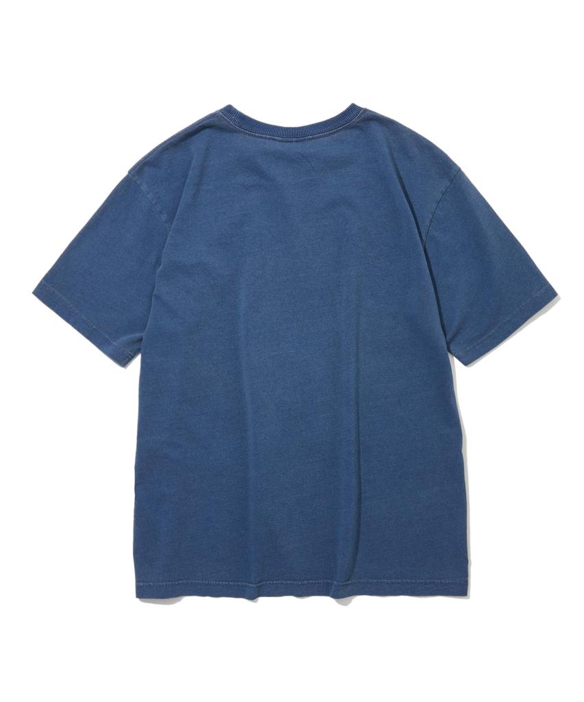 PENFIELD Индиго Однотонная Стирка Винтажное Искусство Футболка с коротким рукавом Индиго_Fs2Kt17U