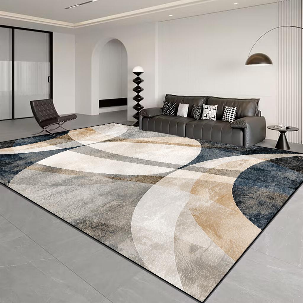 Скандинавский ковер в полоску класса люкс для декора гостиной, мягкие ковры, легко чистящиеся, для спальни, большой площади, оранжево-коричневый коврик для пола