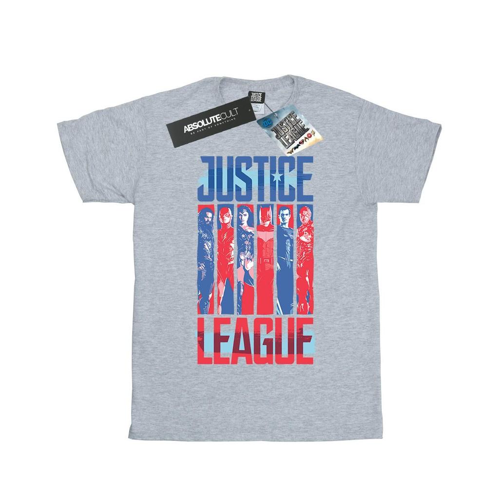 DC Comics Womens/Ladies Justice League Movie Team Flag Cotton Boyfriend T-Shirt