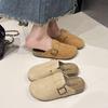 2025 Summer New Indoor and Outdoor Flat-bottomed Slippers Women's Retro Cork Lazy One-pedal Bag Head Slippers Women
