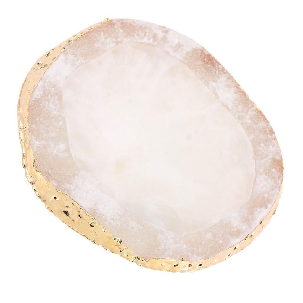 Resin Nail Art Palette Paint Drawing Color Dish Golden Edge Manicure Nail DIY Tool