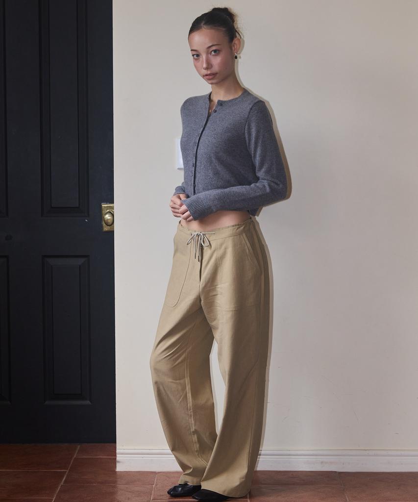 SHHSTUDIO Peach Cotton Pants_Beige