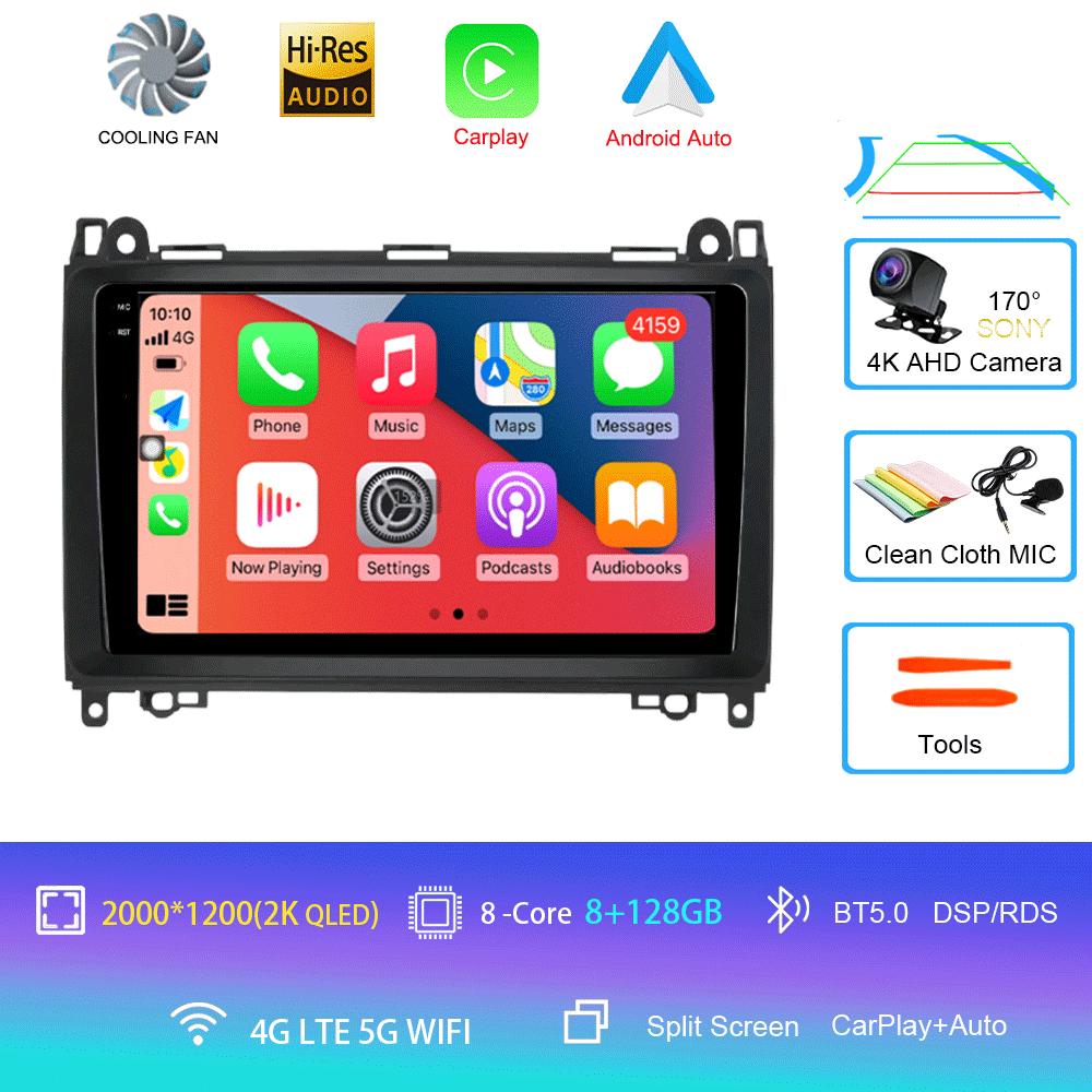 Видеоплеер Android 14 9'' для Mercedes Benz B200 Sprinter W906 W639 AB Class W169 W245 Viano Vito Car Radio Multimedia GPS DVD