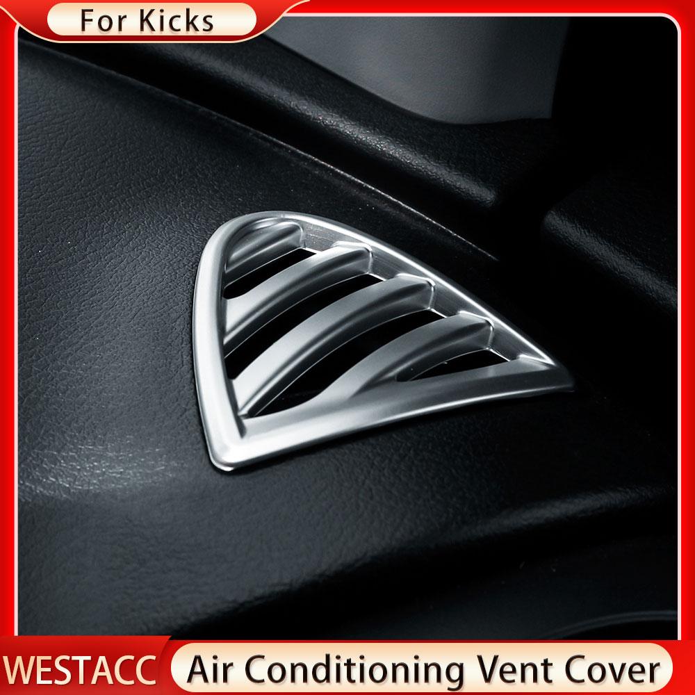2 шт. хромированная автомобильная розетка для кондиционера, наклейка на вентиляционное отверстие для Nissan Kicks 2017 2018 2022 2023