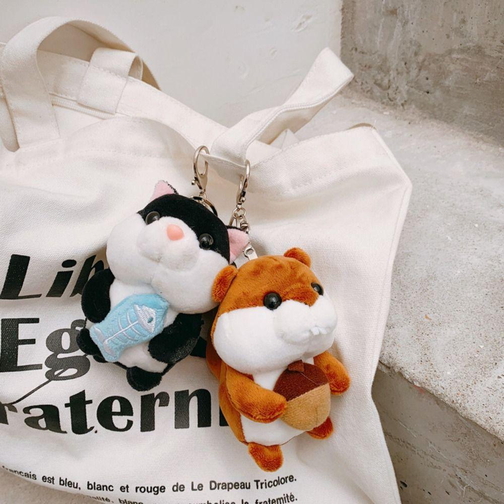 Pendant Panda Women Key Chain Doll Plush Key Buckle Car Key Ring Ornaments Korean Style  Key Holder