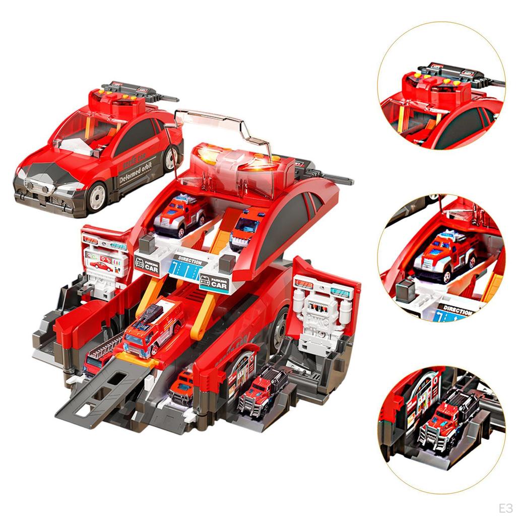 Набор игрушечных машин для детей, гоночный трек для грузовиков, креативный, деформация с 6 маленькими