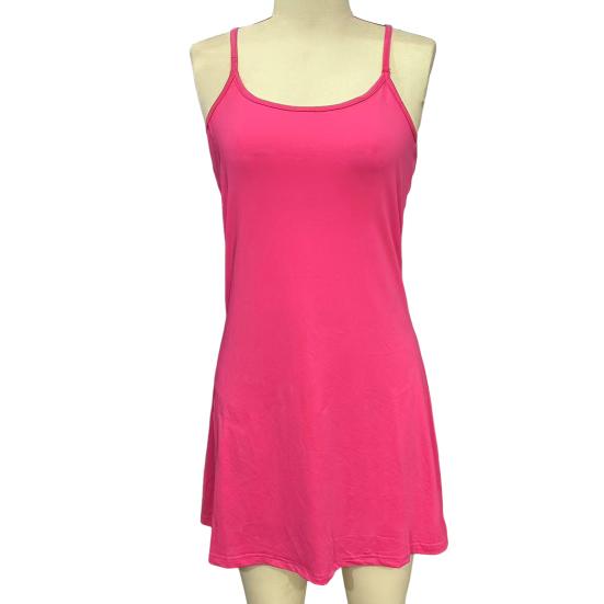 Женское теннисное платье без рукавов с шортами и карманами, на тонких бретельках, с вырезом-борцовкой, мини-платье, спортивные платья для гольфа, бега