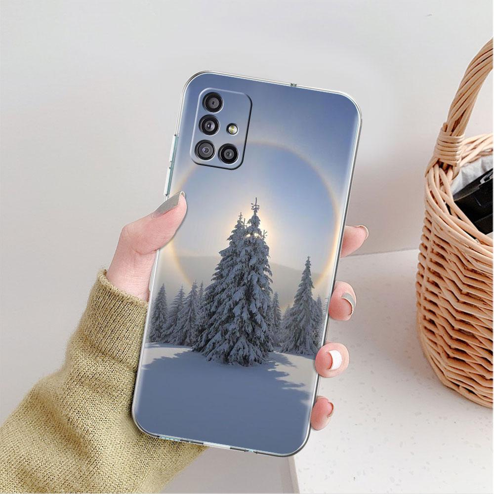 Прозрачный чехол для Samsung Galaxy A52 A12 A51 A32 A21s A71 A32 A22 50 A70 A31 A72 5G, чехол для телефона, зимний жесткий жесткий чехол в Нью-Йорке