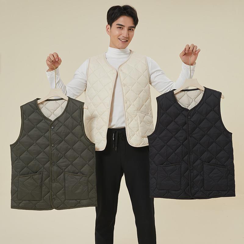 Womens Winter Warm Puffer Vest Casual Sleeveless Outwear Lightweight Loose Fit V Neck Solid Color Daily Wear