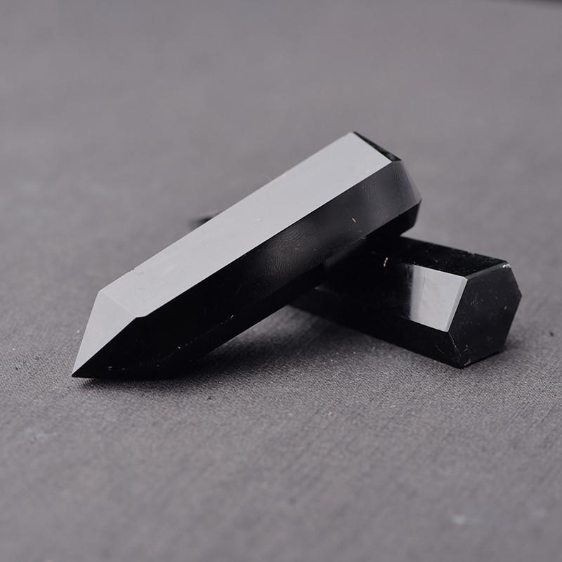 Элегантный и неподвластный времени 100% натуральный обсидиан, черный кварцевый кристалл, точечный, лечебная шестигранная палочка