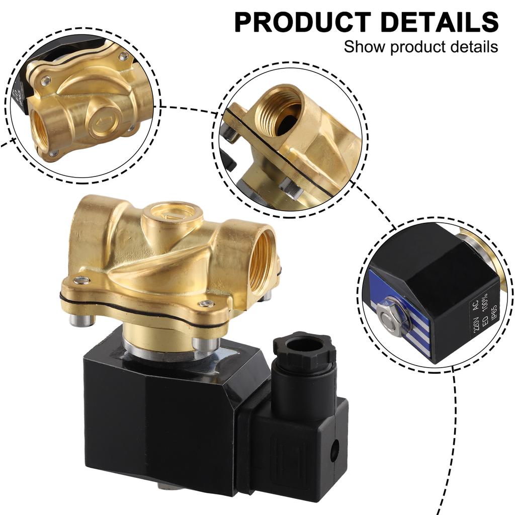 1/2" электромагнитный клапан латунный электромагнитный клапан для высокотемпературных применений компактный размер высококачественный латунный материал
