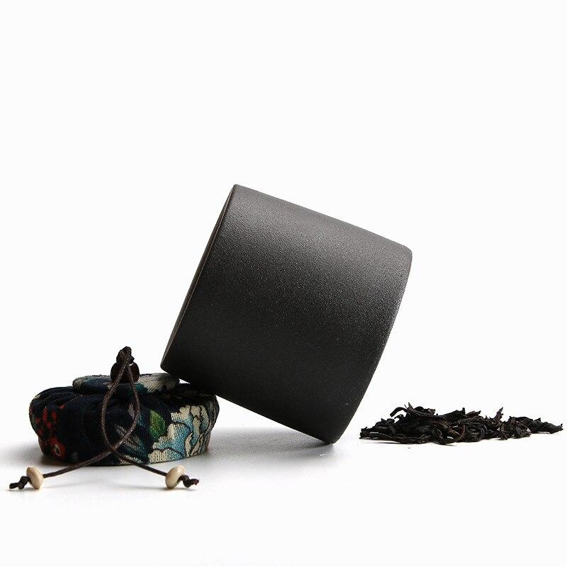 Керамическая банка для чая в японском стиле, мини-портативная дорожная канистра, резервуар для хранения грубой керамики, герметичные банки, банка для специй, контейнер для еды