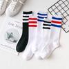 New Men/Women 3 Three Stripes Cotton Socks Retro Old School Hiphop Skate Long Short Meias Harajuku White Black Winter Cool
