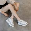Little White Shoes Women's New Platform Single Shoes Muffin Versatile Sports Board Shoes Inner Height Increase Casual Shoes Small Size