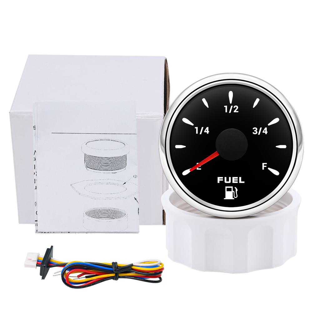 7 Color Backlight 52mm Water Level/Fuel Level Gauge/Water Temp Meter/Oil Press Meter/Voltmeter for Car Marine Yacht 12V 24V