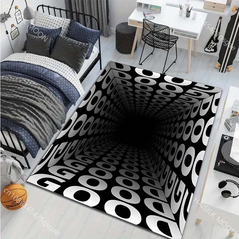 1PC Text infinity tunnel Carpet for Living Room Bedroom Sofa Home Decor Rus Non-slip Floor Mat Luxury Gift Multiple sizes