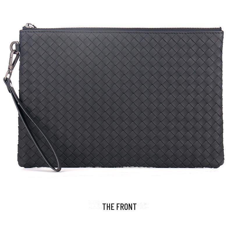 Мужской плетеный клатч из вощеной кожи, весна/лето 2025 г. — большой конверт и сумка для iPad