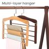 Деревянный органайзер для полотенец, 4 уровня, для хранения брюк, нескользящего шкафа, шарфов, вешалки для одежды, домашних брюк