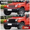 Car Front Bumper Grille Wear Resist ABS Bumper Mesh Grill Replacement Grille for JK Modified To 24 JL for JEEP Wrangler 07-17
