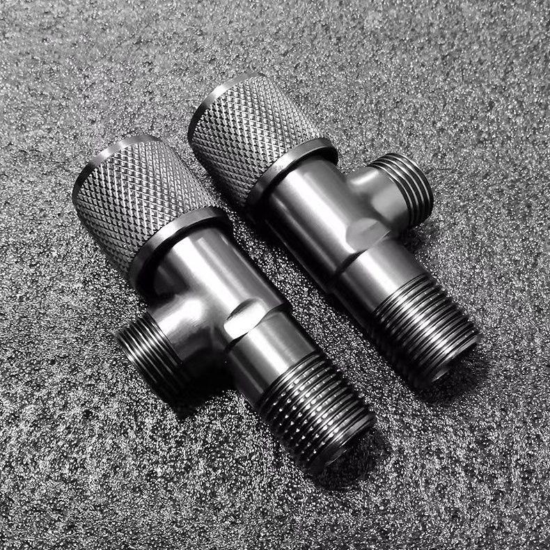 Угловой клапан из нержавеющей стали цвета «оружейный серый» - Запорный клапан для водонагревателя горячей/холодной воды с медным сердечником для туалета.